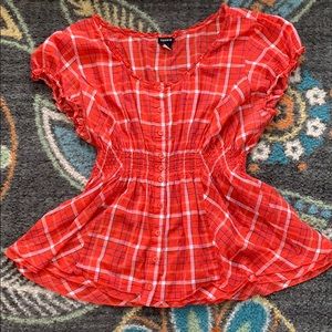 Torrid plaid blouse size 3